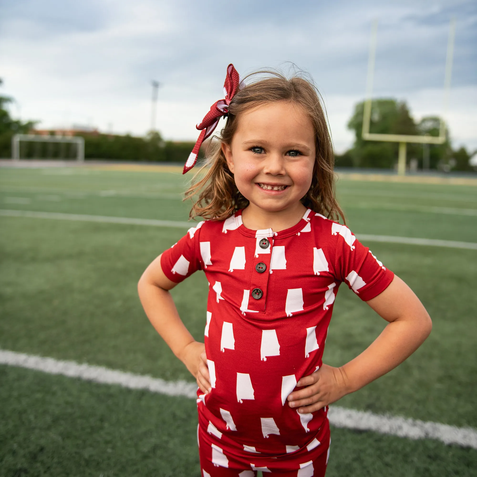 Alabama Crimson & White CLIP BOW