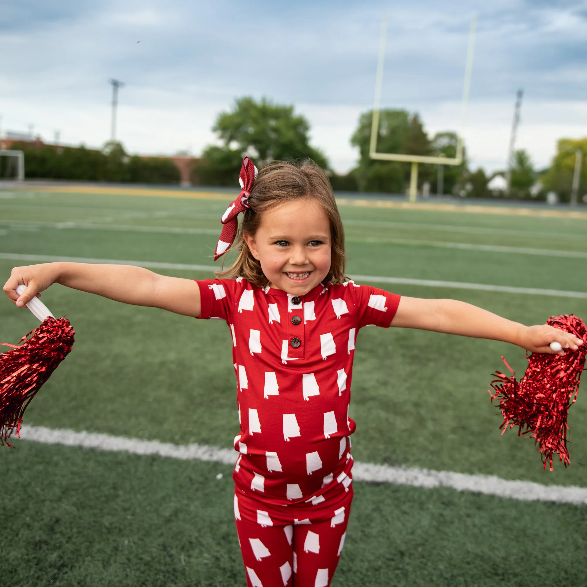 Alabama Crimson & White CLIP BOW