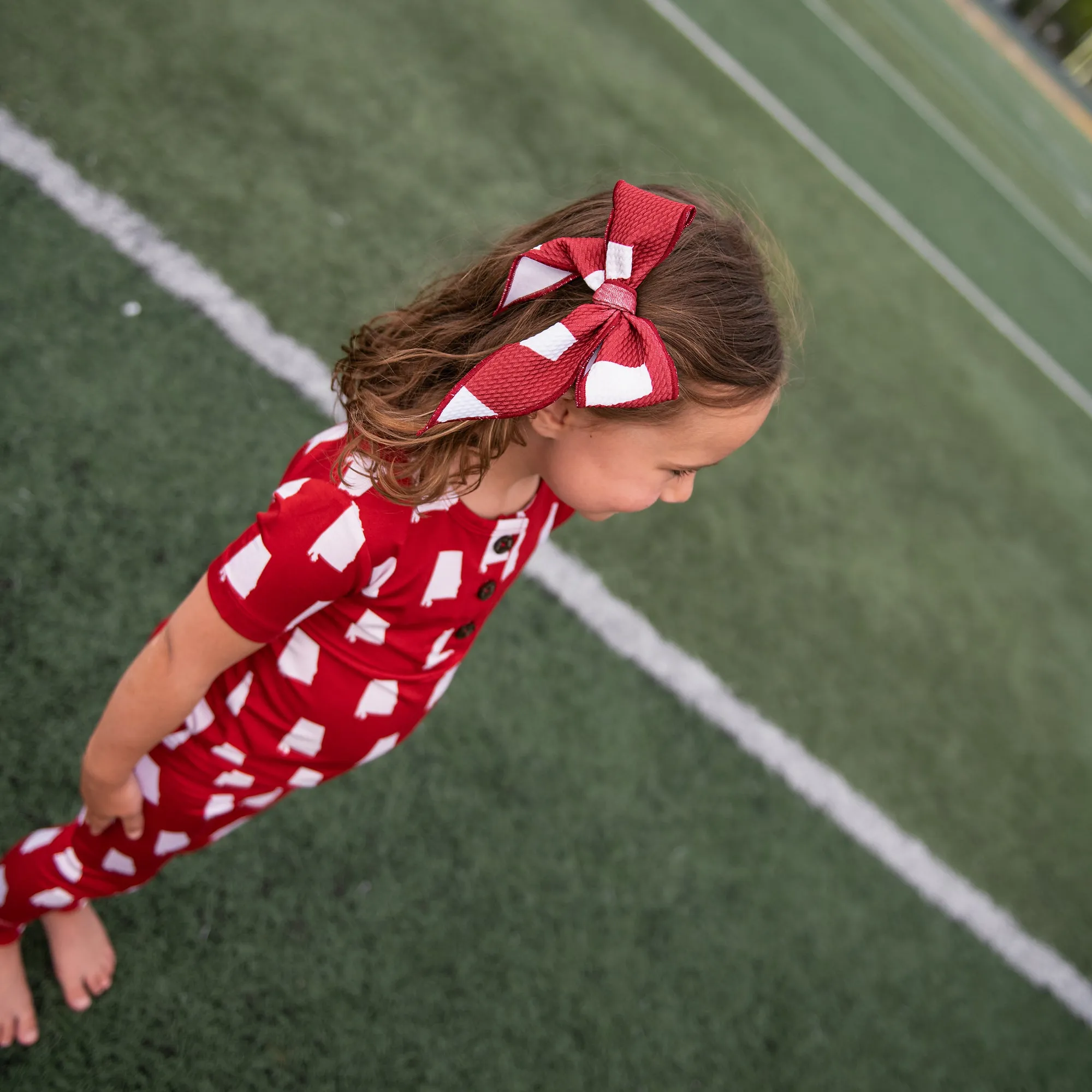 Alabama Crimson & White CLIP BOW