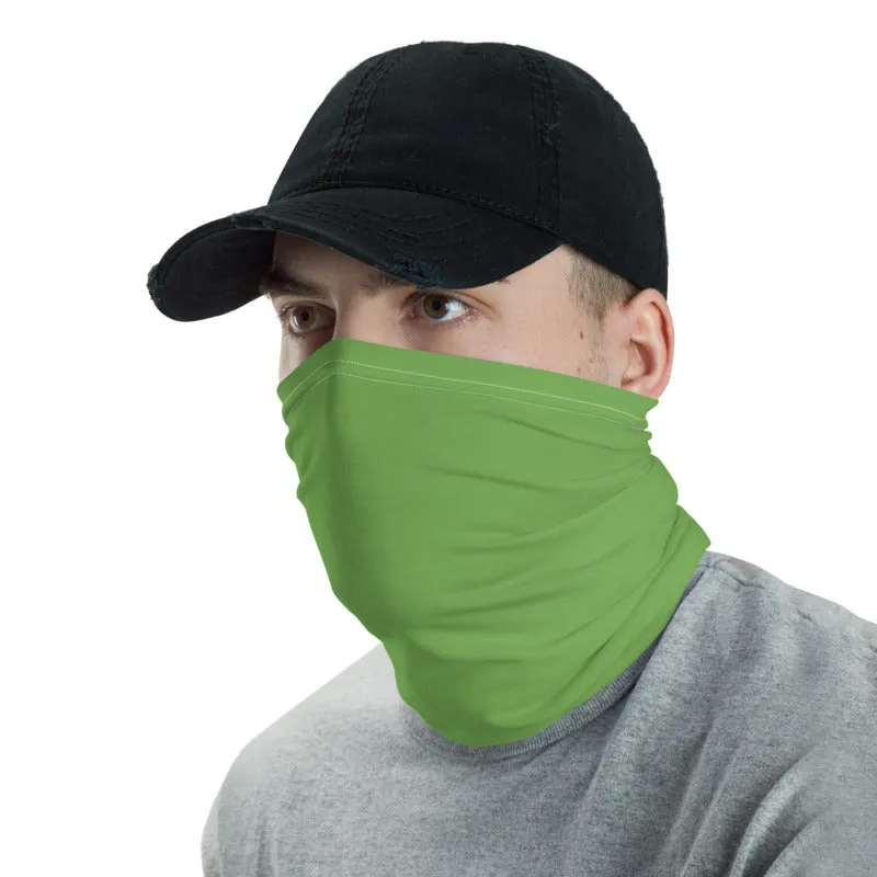 Apple Green Face Mask Shield, Reusable Washable Headband Bandana-Made in USA/EU