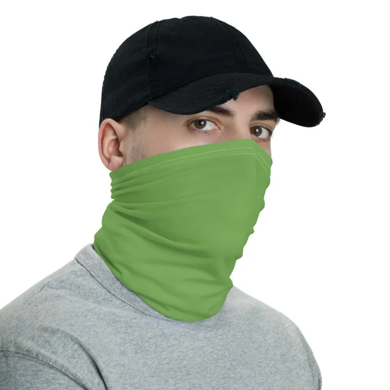 Apple Green Face Mask Shield, Reusable Washable Headband Bandana-Made in USA/EU