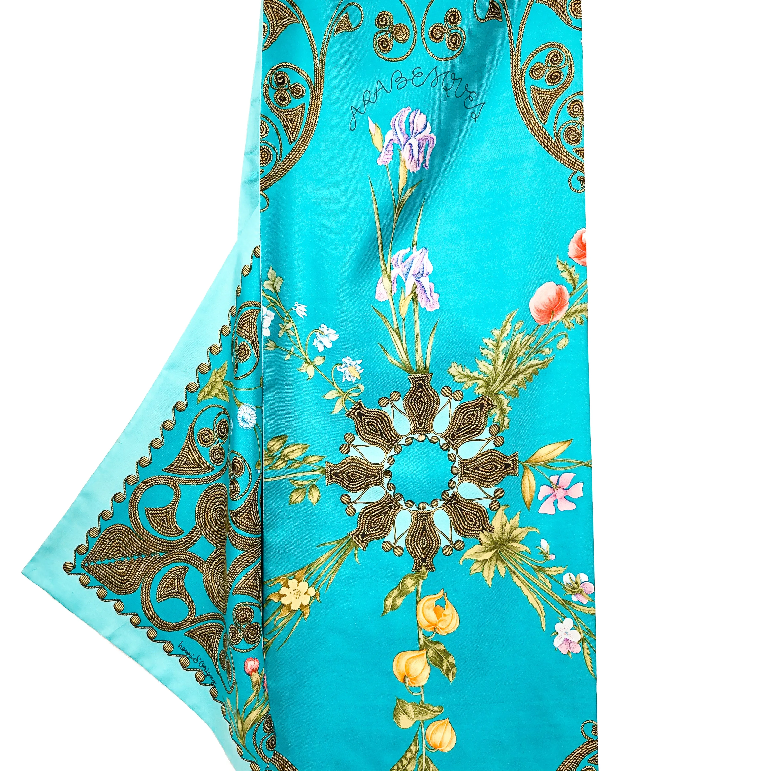 Arabesques Hermes Reversible Opera Silk Scarf or Shawl by Henri d'Origny - RARE