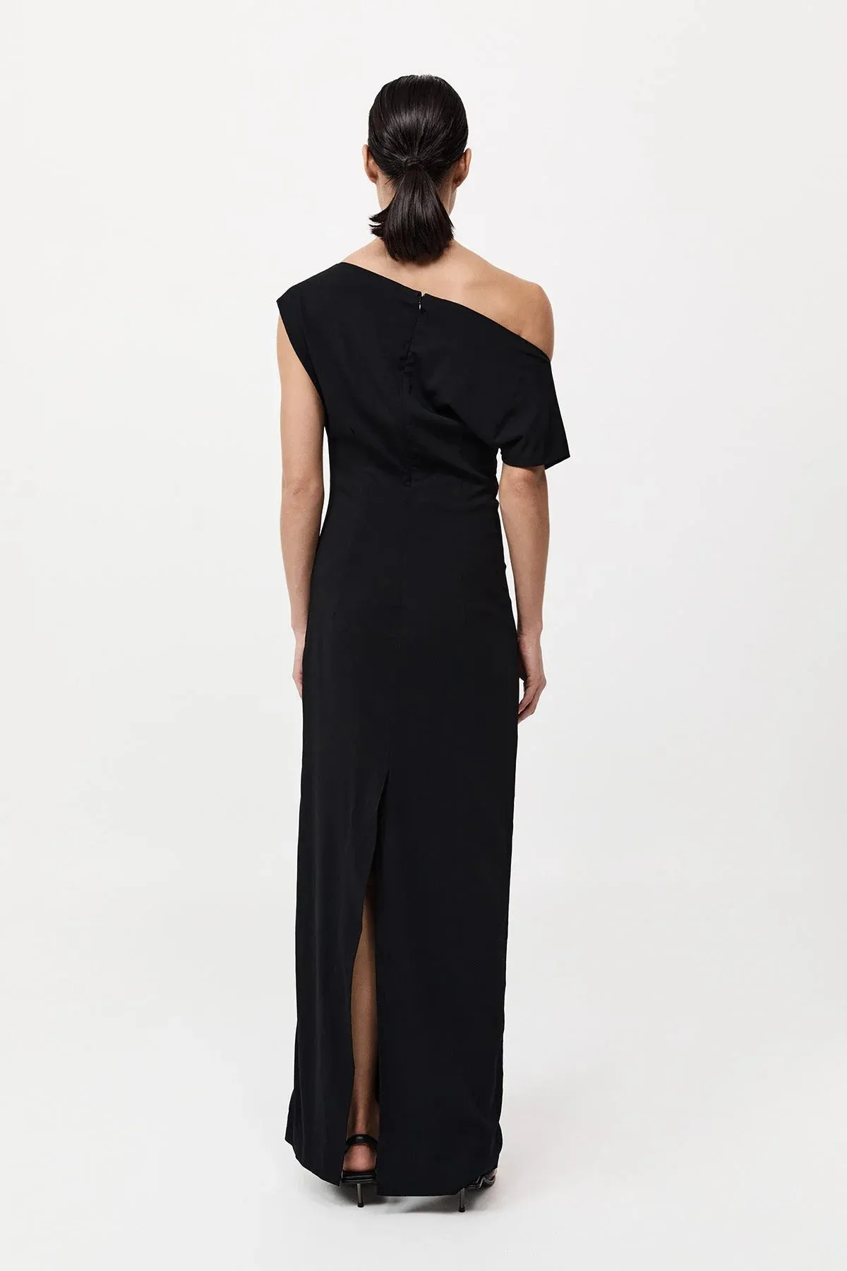 Asymmetric Off Shoulder Dress in Black