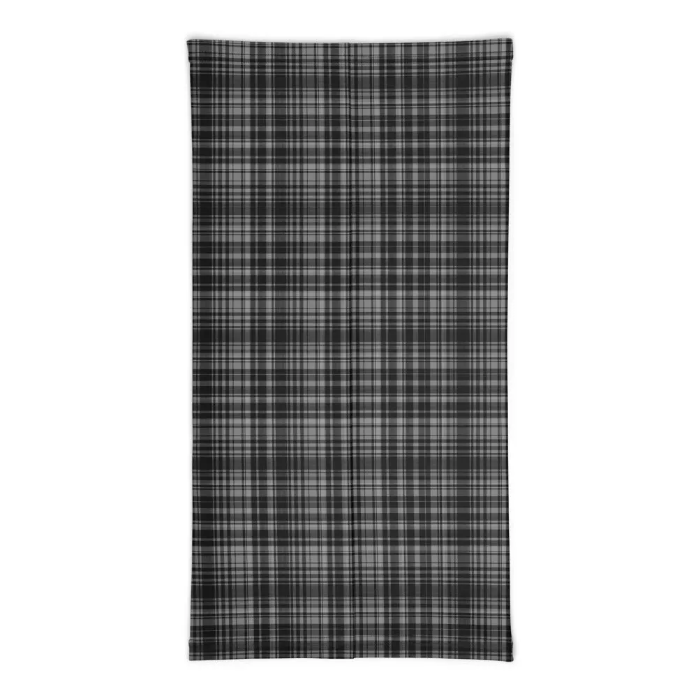 Black Plaid Print Face Mask Shield, Headband Cool Bandana Neck Gaiter-Made in USA/EU