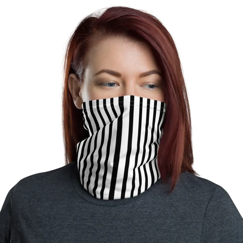 Black Stripes Face Mask Cover Shield, Reusable Washable Cool Bandana-Made in USA/EU