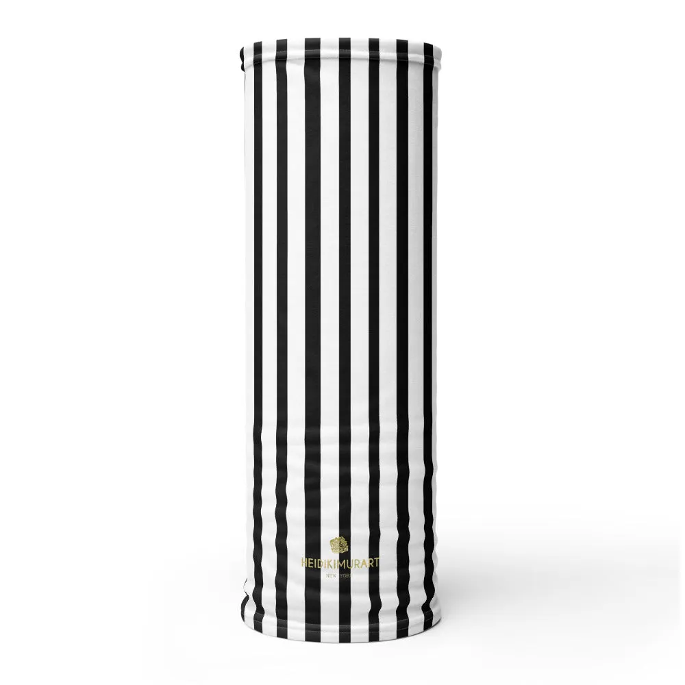 Black Stripes Face Mask Cover Shield, Reusable Washable Cool Bandana-Made in USA/EU