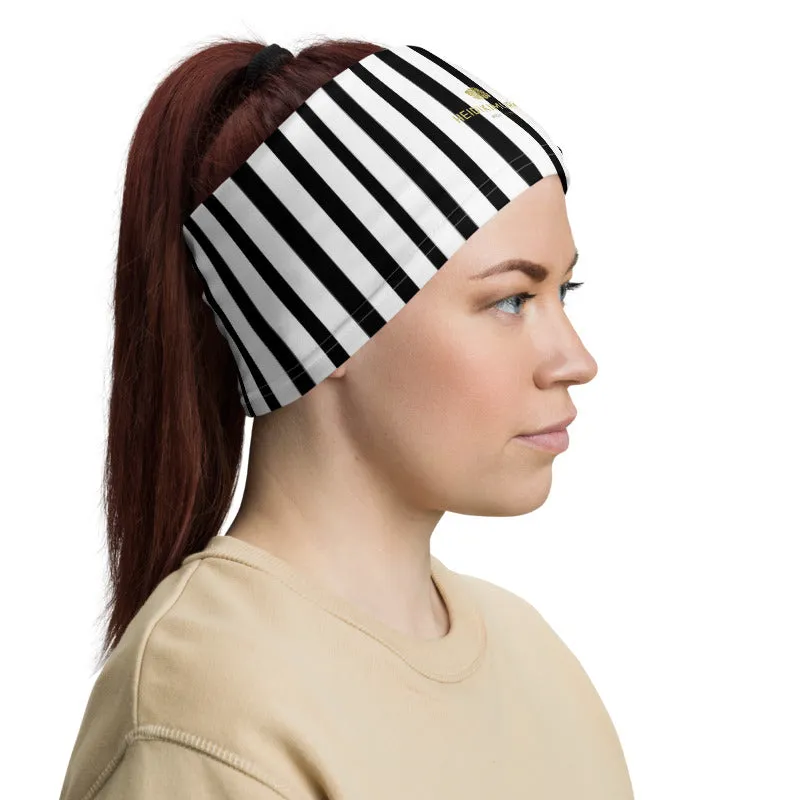 Black Stripes Face Mask Cover Shield, Reusable Washable Cool Bandana-Made in USA/EU