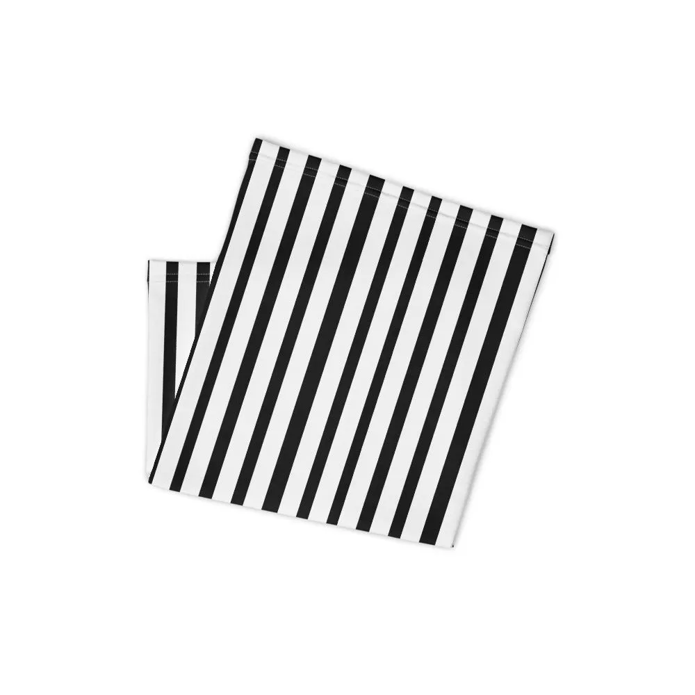 Black Stripes Face Mask Cover Shield, Reusable Washable Cool Bandana-Made in USA/EU