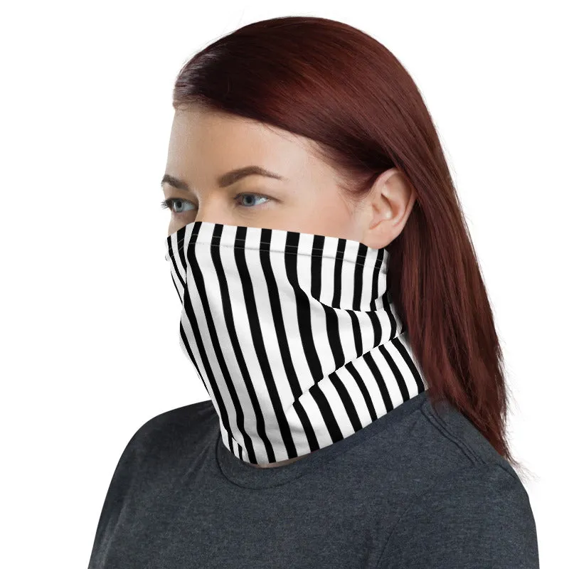 Black Stripes Face Mask Cover Shield, Reusable Washable Cool Bandana-Made in USA/EU