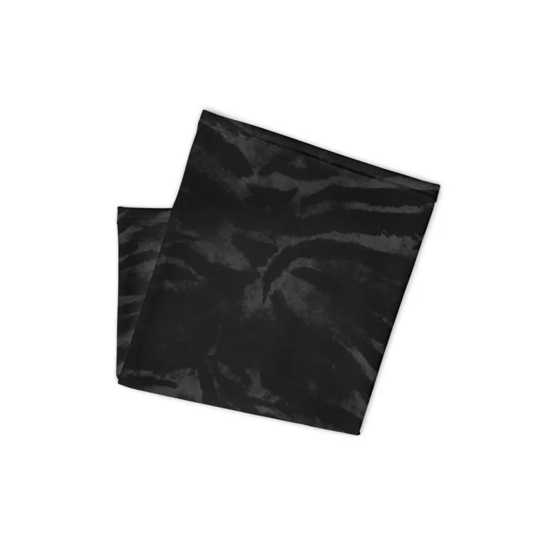Black Tiger Striped Neck Gaiter, Face Mask Shield, Headband, Bandana -Made in USA/EU
