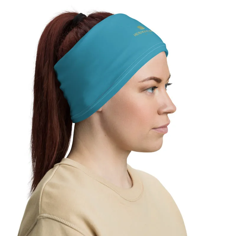 Blue Face Mask Shield, Reusable Washable Face Scarf Headband Bandana-Made in USA/EU