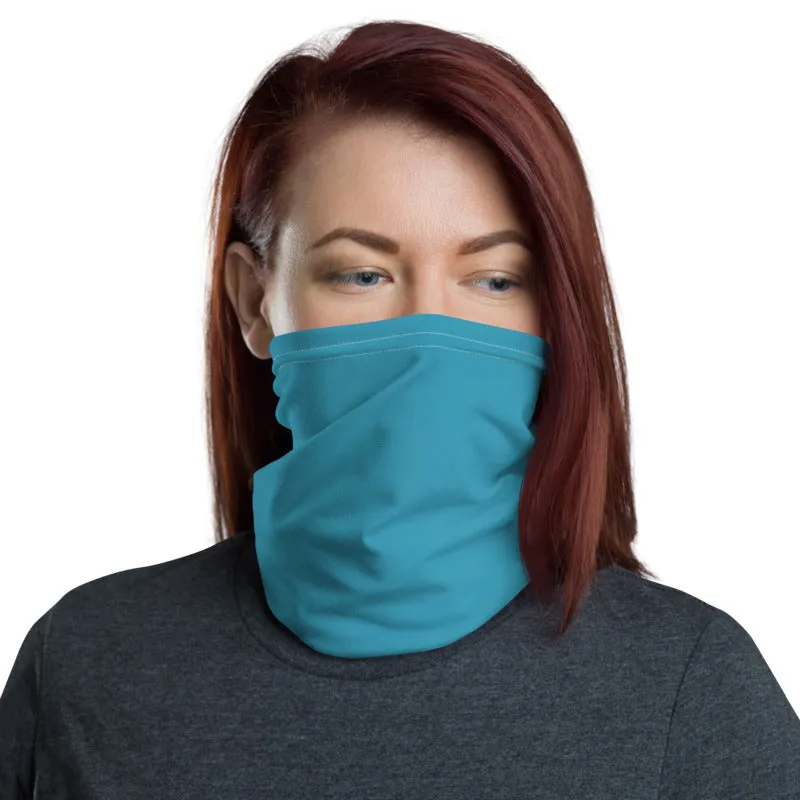 Blue Face Mask Shield, Reusable Washable Face Scarf Headband Bandana-Made in USA/EU