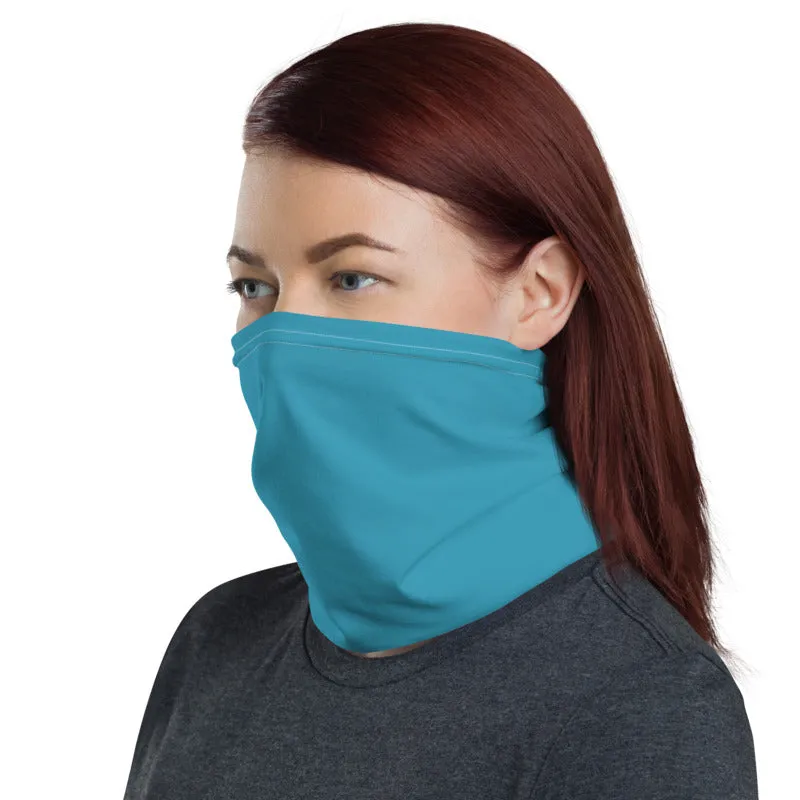 Blue Face Mask Shield, Reusable Washable Face Scarf Headband Bandana-Made in USA/EU