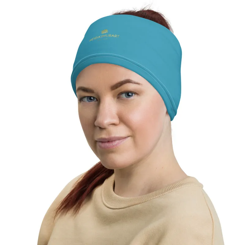 Blue Face Mask Shield, Reusable Washable Face Scarf Headband Bandana-Made in USA/EU