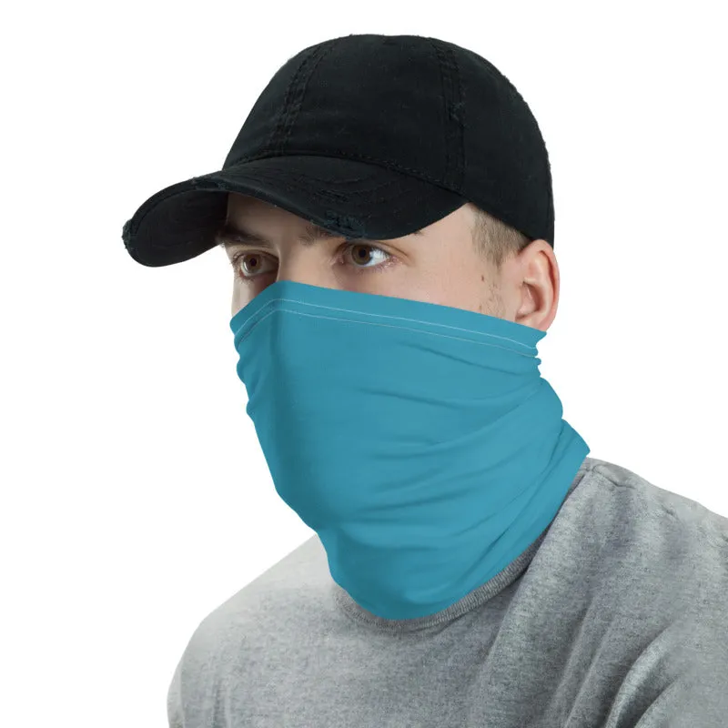 Blue Face Mask Shield, Reusable Washable Face Scarf Headband Bandana-Made in USA/EU