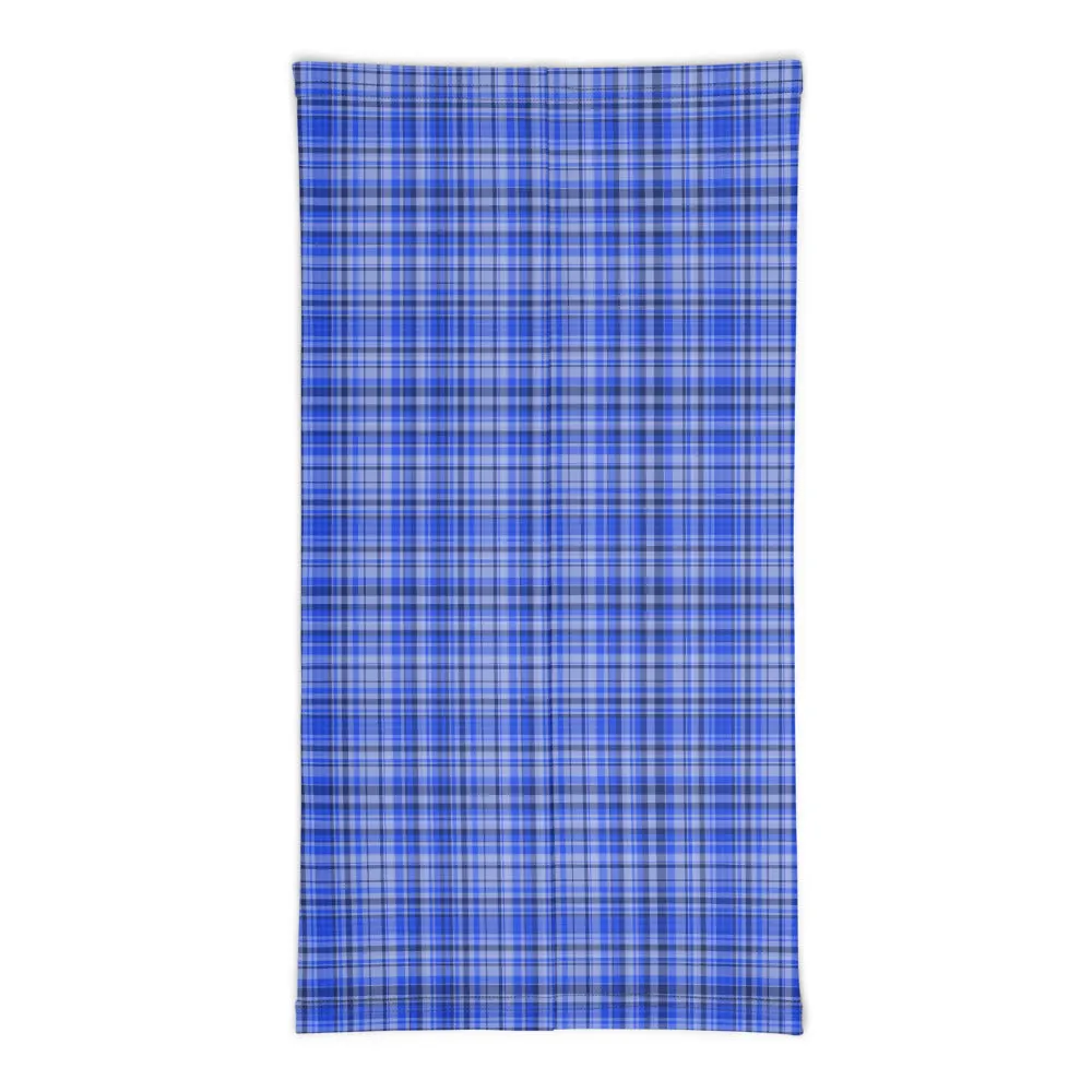 Blue Plaid Face Mask Shield, Tartan Print Headband Bandana Neck Gaiter-Made in USA/EU