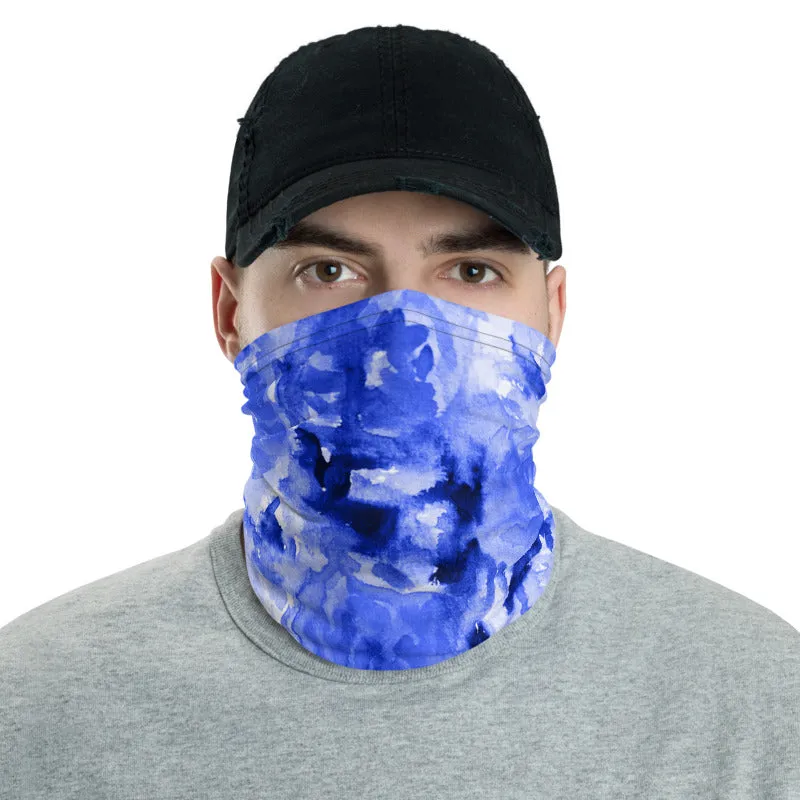 Blue Roses Face Mask, Face Covering, Headband Bandana Neck Gaiter-Made in USA/EU