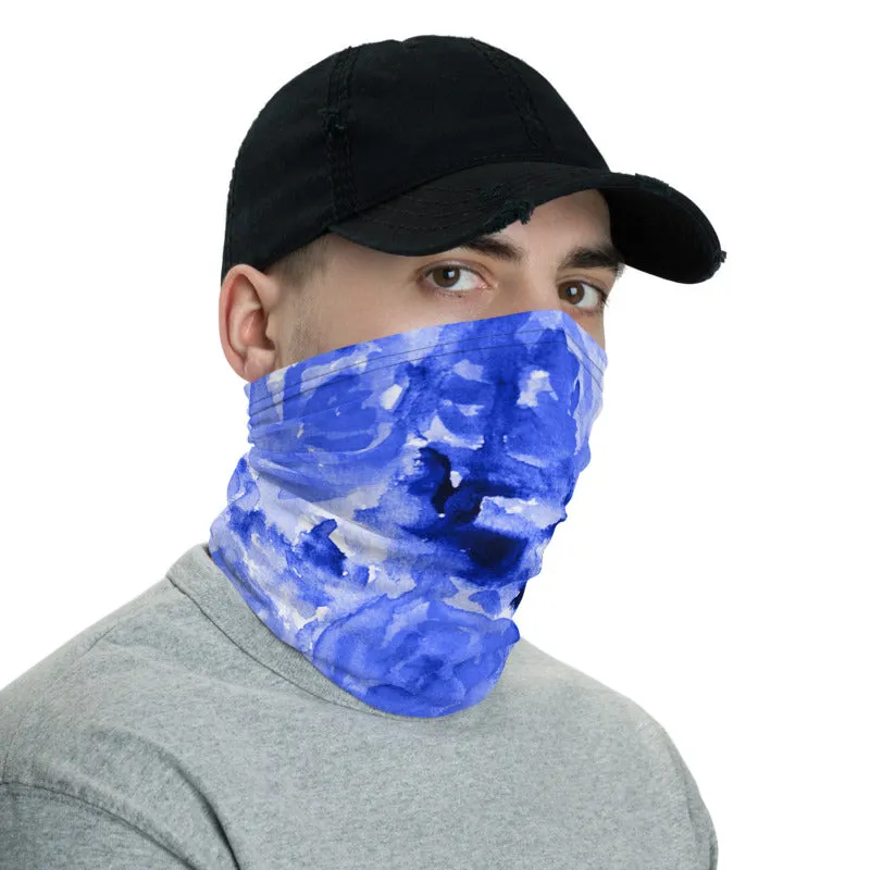 Blue Roses Face Mask, Face Covering, Headband Bandana Neck Gaiter-Made in USA/EU