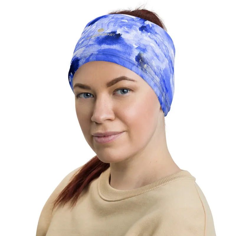 Blue Roses Face Mask, Face Covering, Headband Bandana Neck Gaiter-Made in USA/EU