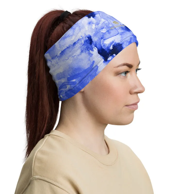 Blue Roses Face Mask, Face Covering, Headband Bandana Neck Gaiter-Made in USA/EU