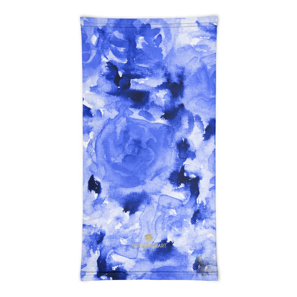 Blue Roses Face Mask, Face Covering, Headband Bandana Neck Gaiter-Made in USA/EU