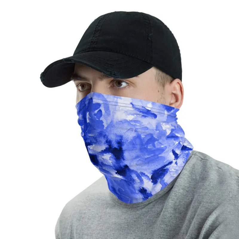 Blue Roses Face Mask, Face Covering, Headband Bandana Neck Gaiter-Made in USA/EU