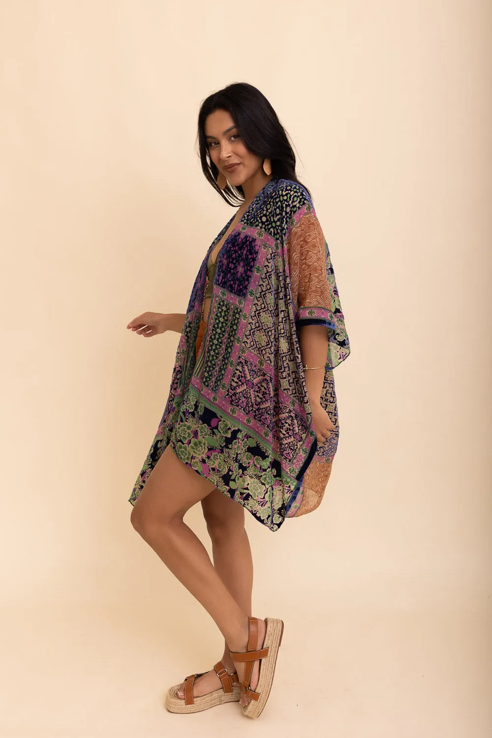 Boho Bliss Burnout Velvet Kimono