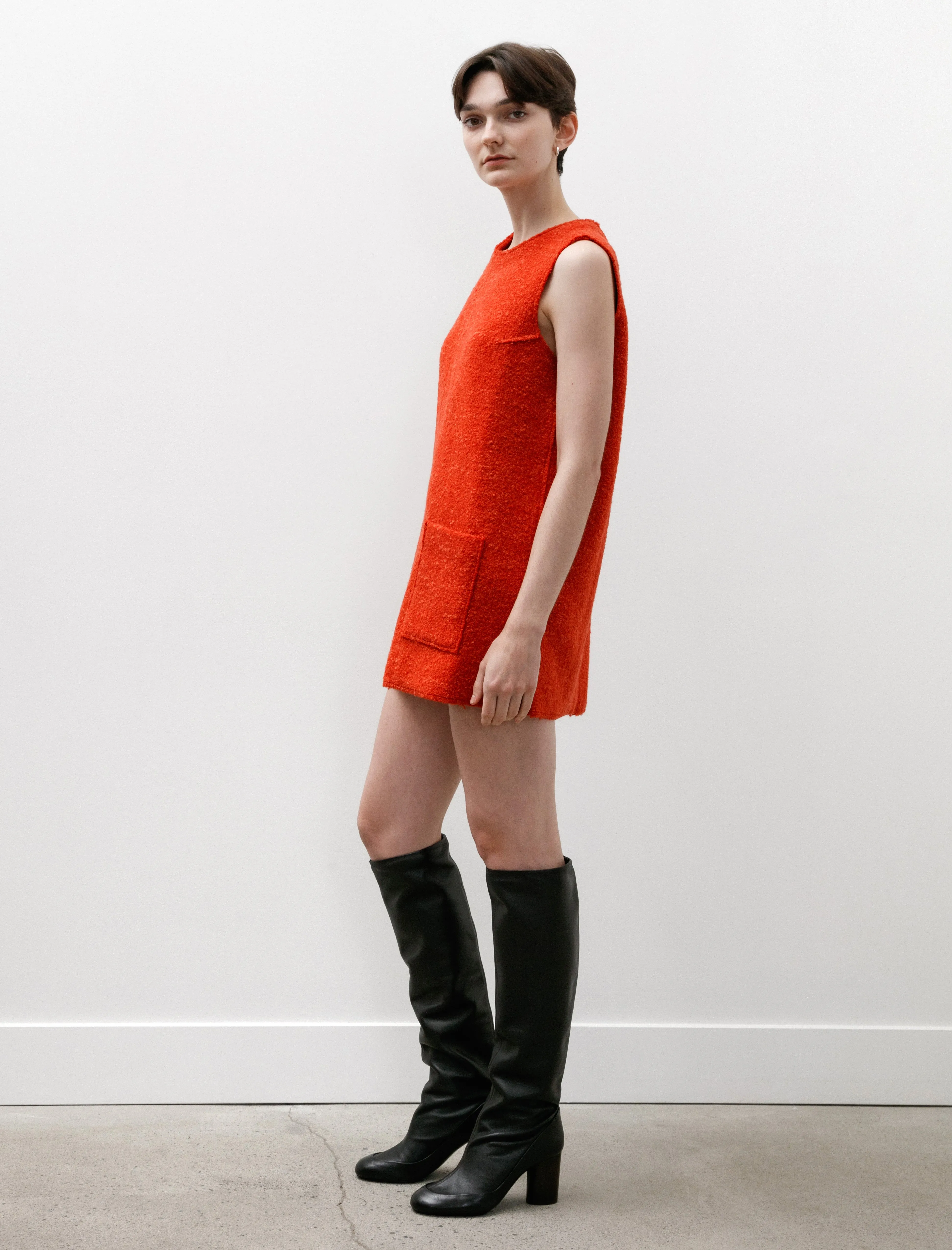Bouclé Mini Dress Red