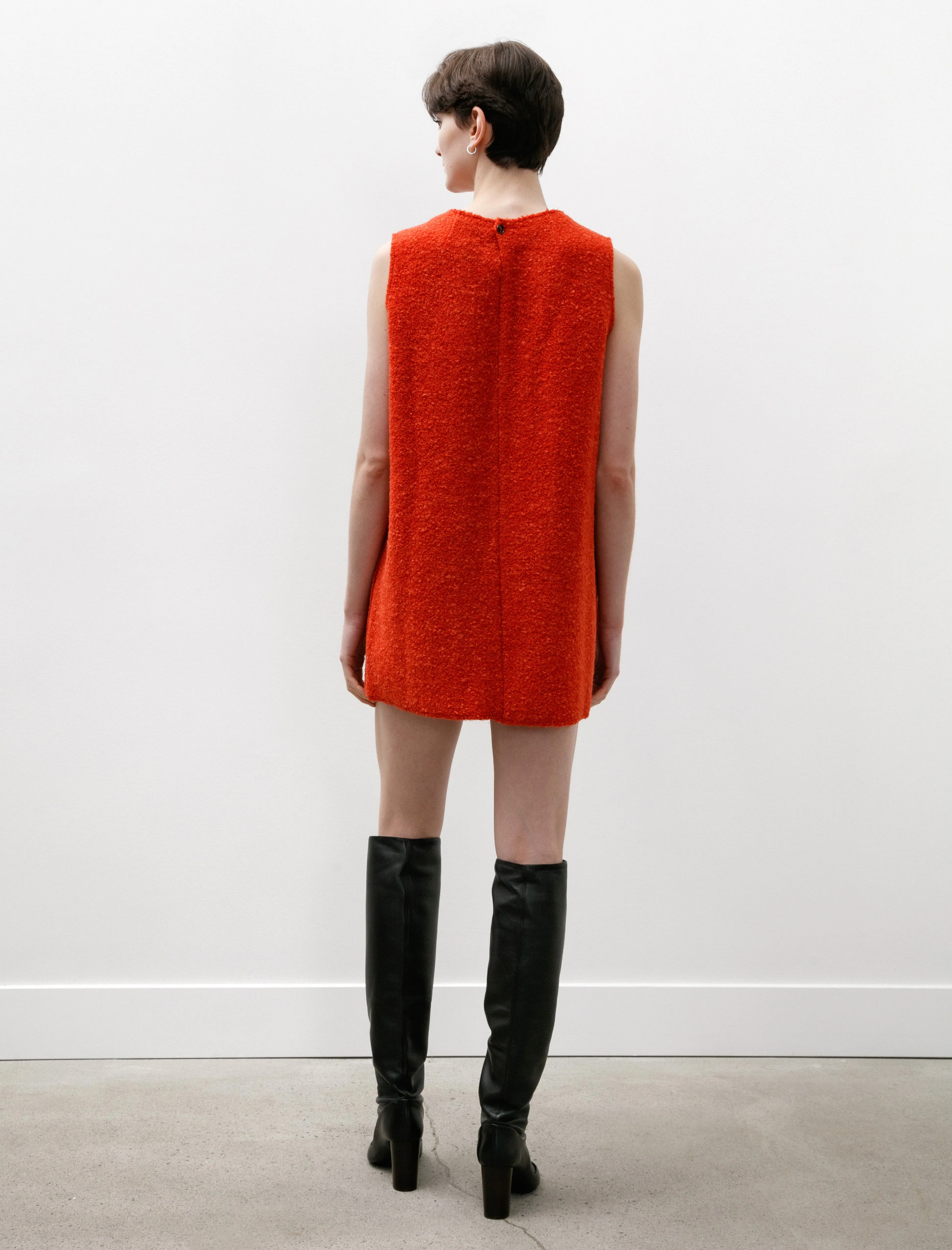 Bouclé Mini Dress Red