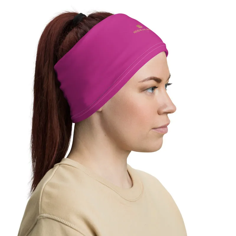 Bright Pink Face Mask Shield, Reusable Neck Warmer Bandana, Headband-Made in USA/EU
