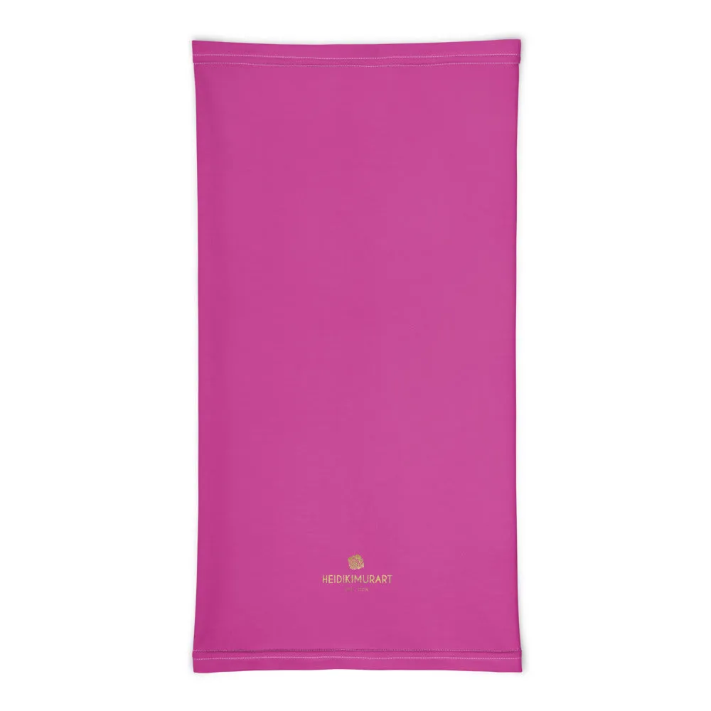 Bright Pink Face Mask Shield, Reusable Neck Warmer Bandana, Headband-Made in USA/EU
