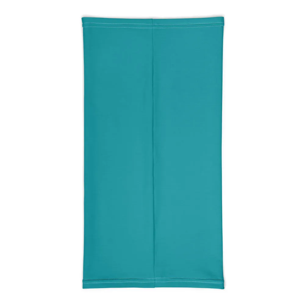 Bright Teal Blue Face Mask Covering, Reusable Washable Headband Bandana-Made in USA/EU