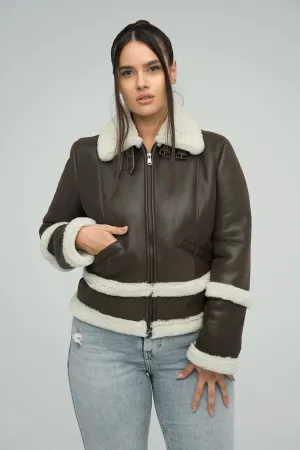 Brown Merino Shearling Leather Jacket