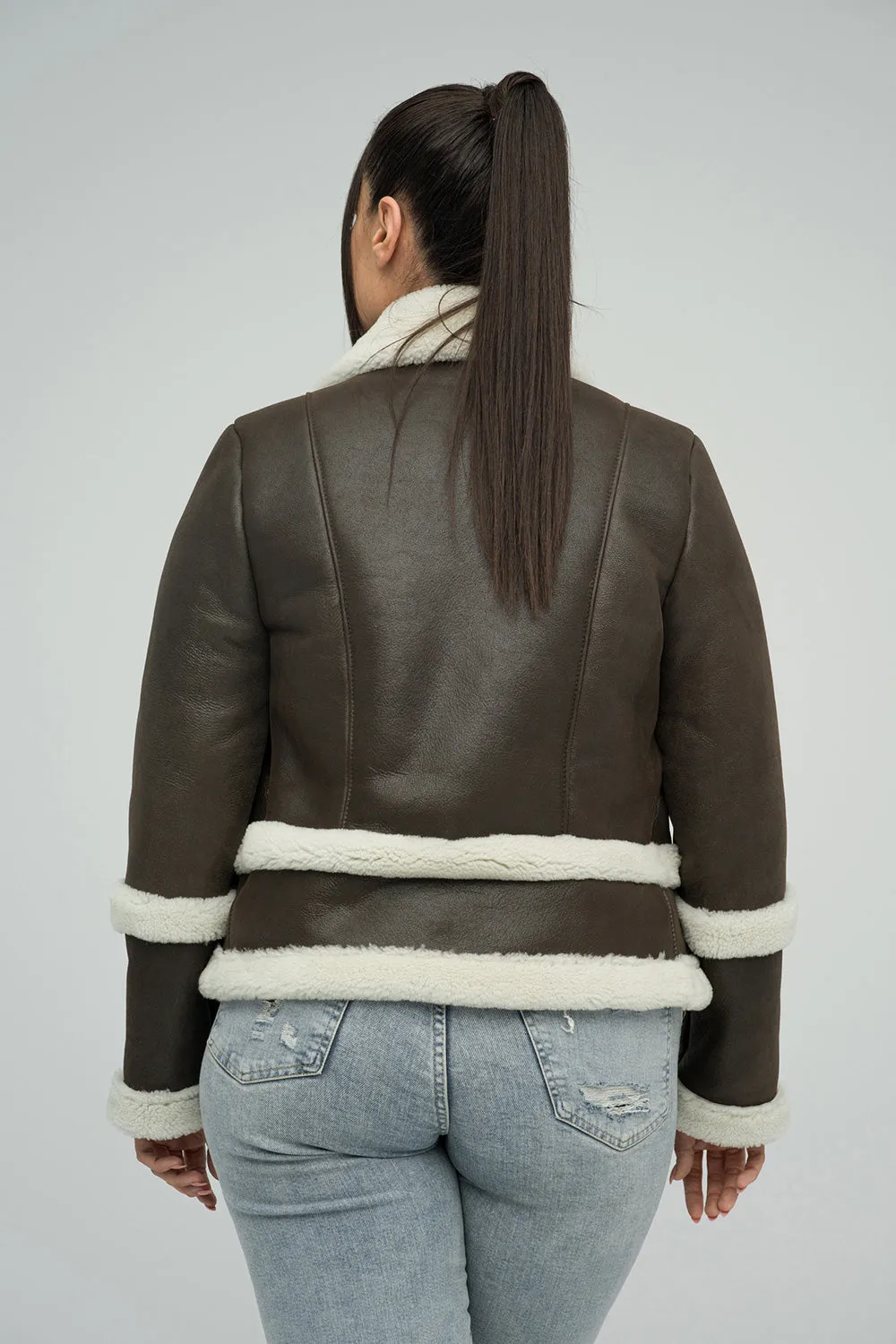 Brown Merino Shearling Leather Jacket