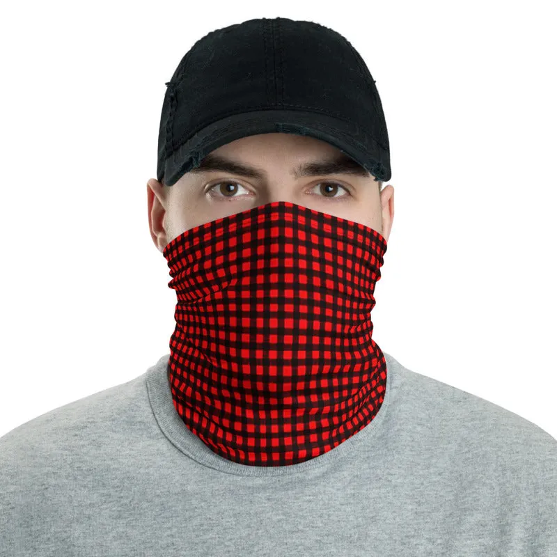 Buffalo Red Face Mask Shield, Reusable Washable Headband Bandana-Made in USA/EU