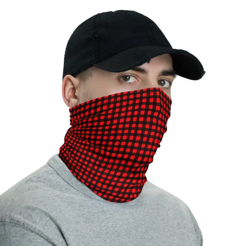 Buffalo Red Face Mask Shield, Reusable Washable Headband Bandana-Made in USA/EU