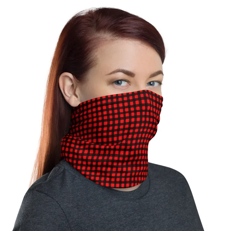 Buffalo Red Face Mask Shield, Reusable Washable Headband Bandana-Made in USA/EU