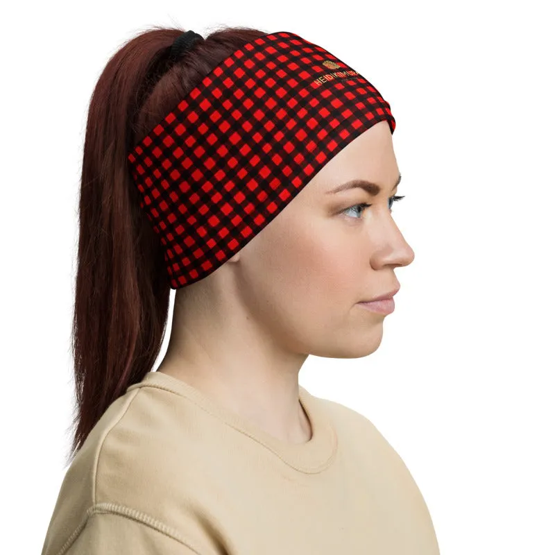 Buffalo Red Face Mask Shield, Reusable Washable Headband Bandana-Made in USA/EU