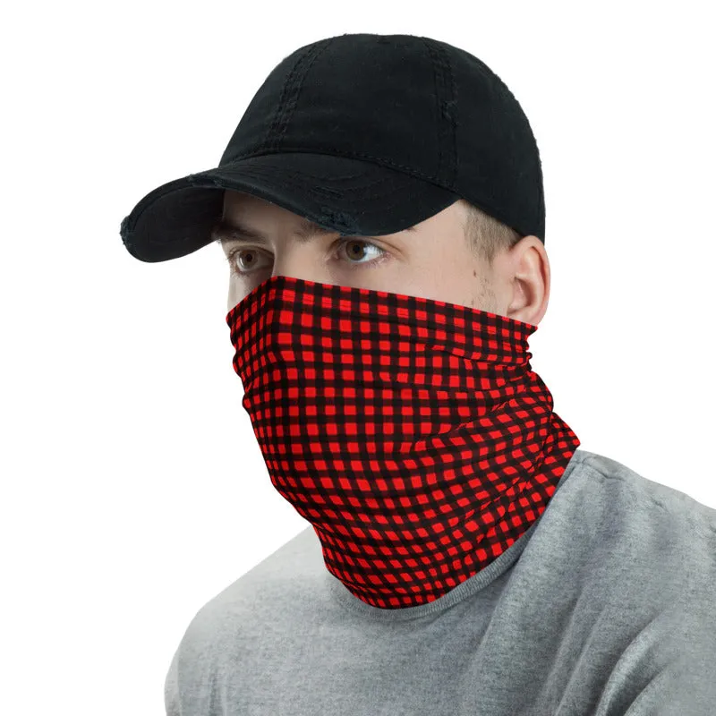 Buffalo Red Face Mask Shield, Reusable Washable Headband Bandana-Made in USA/EU