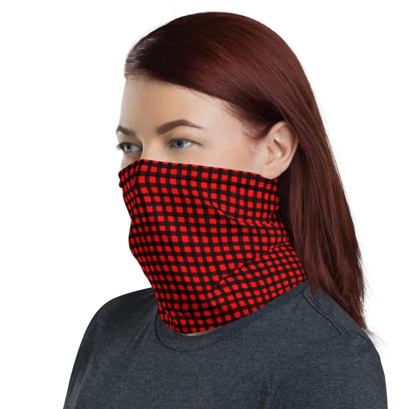 Buffalo Red Face Mask Shield, Reusable Washable Headband Bandana-Made in USA/EU