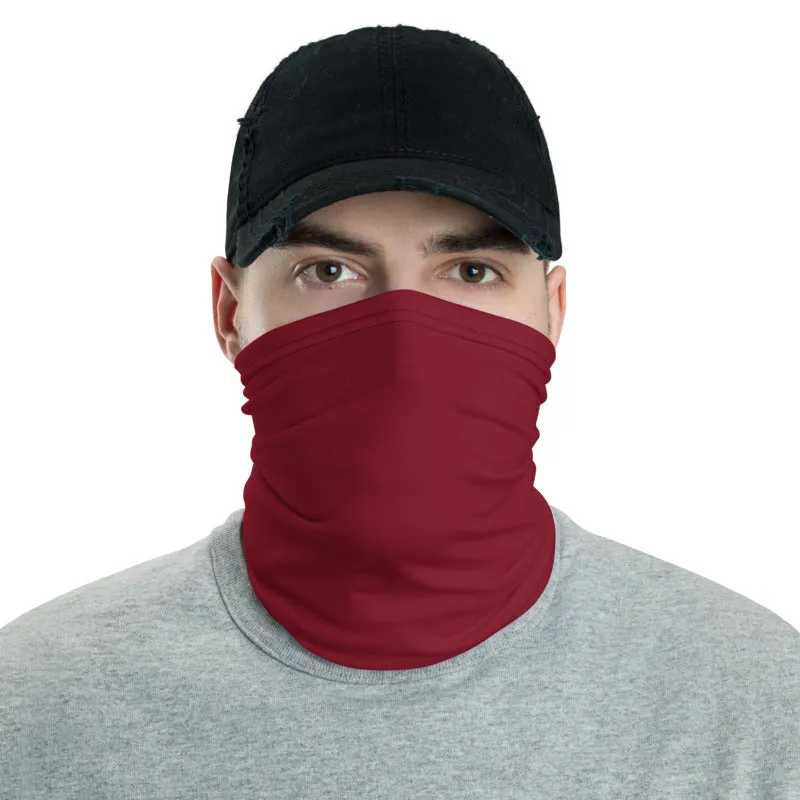 Burgundy Red Face Mask Shield, Reusable Neck Warmer Bandana, Headband-Made in USA/EU