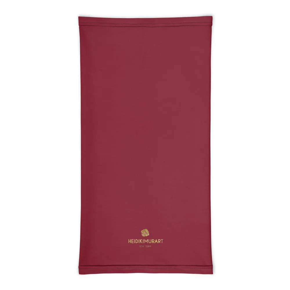 Burgundy Red Face Mask Shield, Reusable Neck Warmer Bandana, Headband-Made in USA/EU