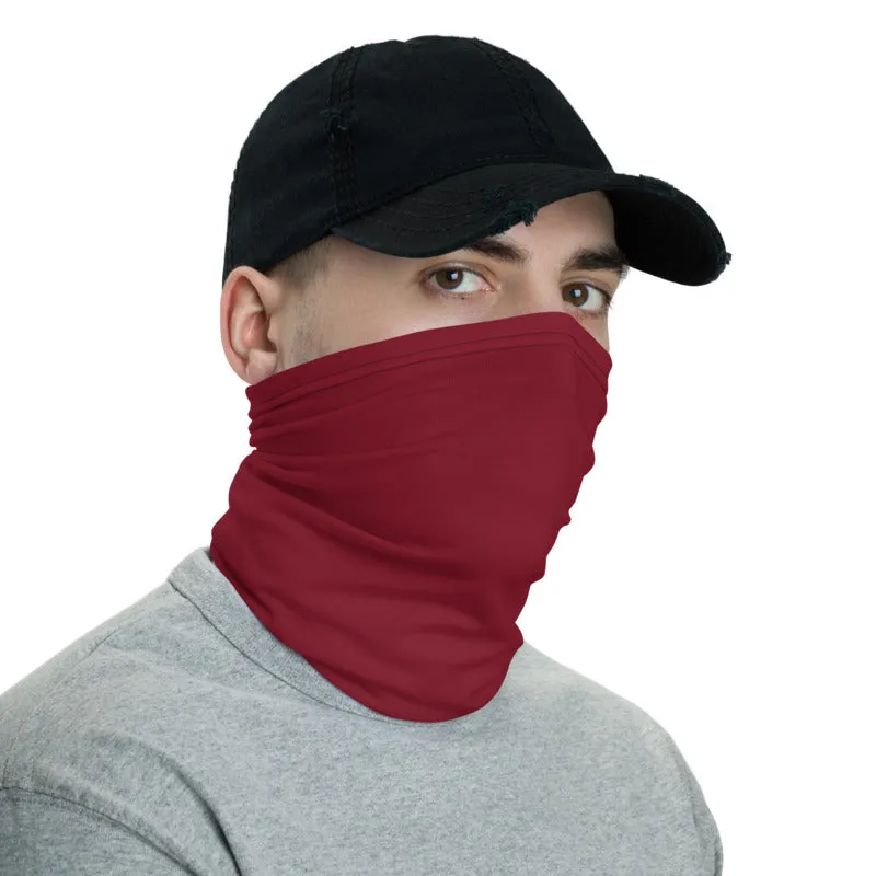 Burgundy Red Face Mask Shield, Reusable Neck Warmer Bandana, Headband-Made in USA/EU
