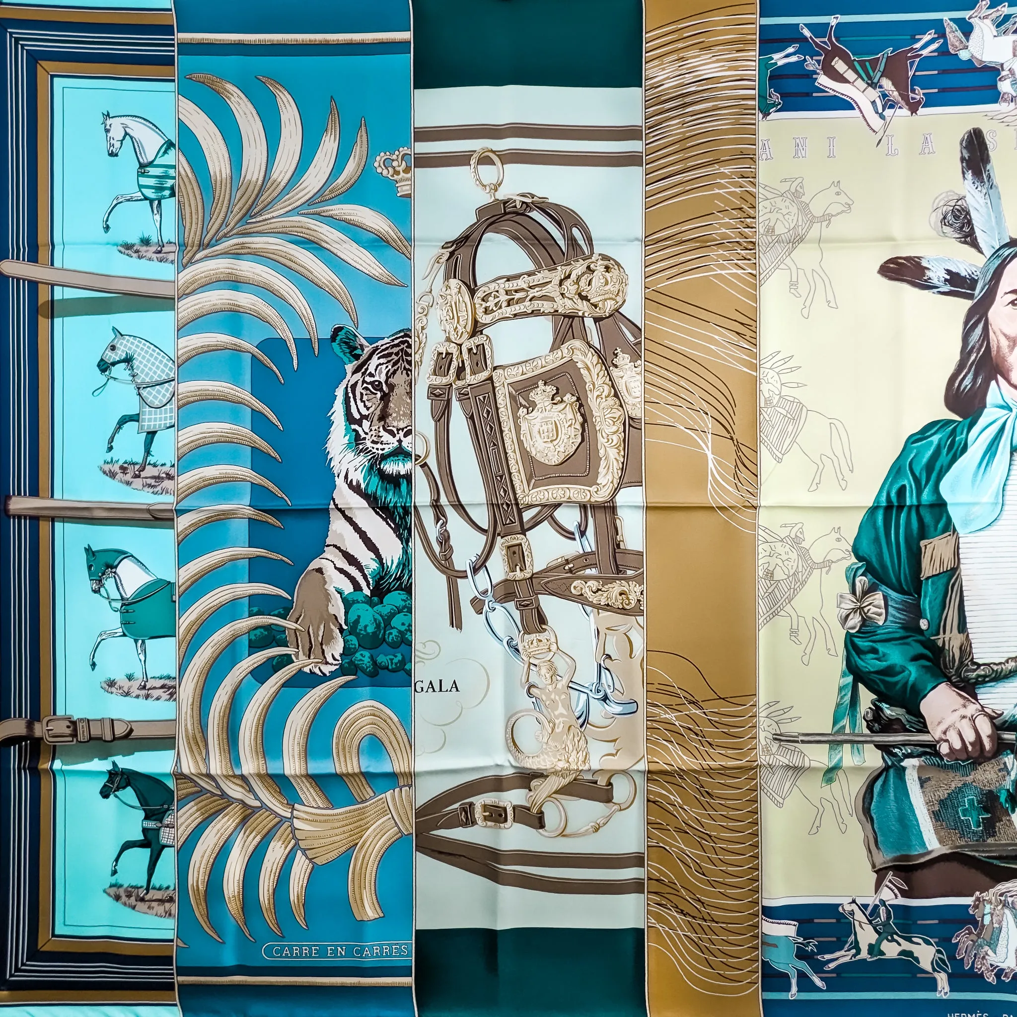 Carre en Carres Hermes Scarf 90 cm Silk Twill