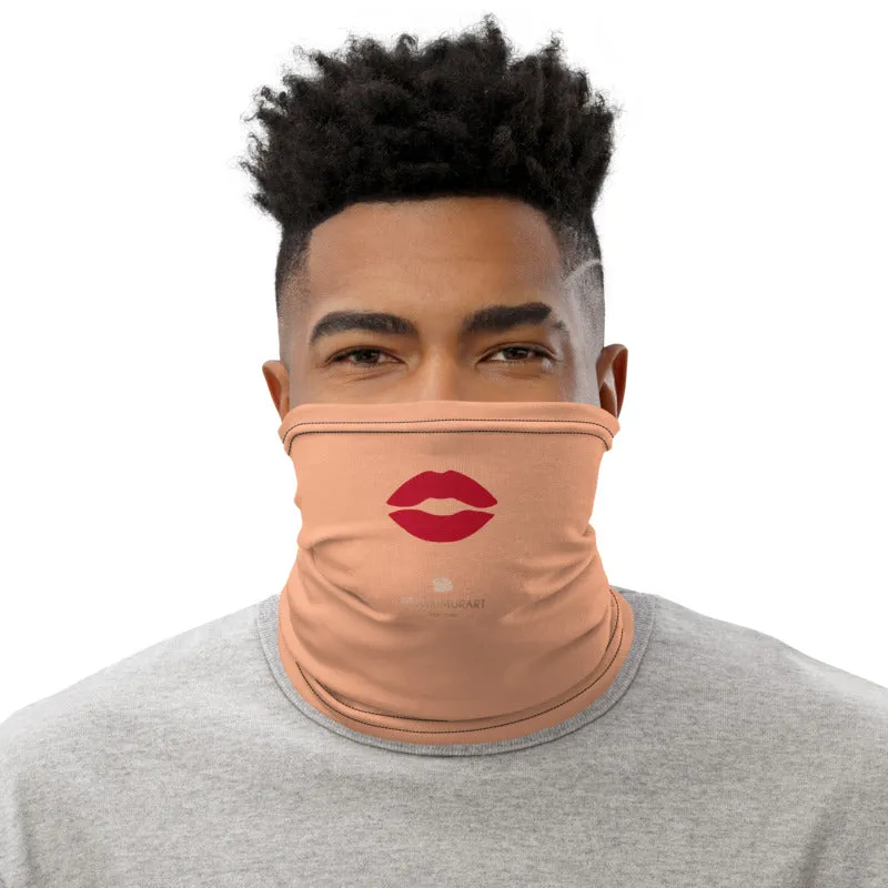 Classic Red Lips Neck Gaiter, Funny Face Mask Coverings For Men or Women-Made in USA/EU