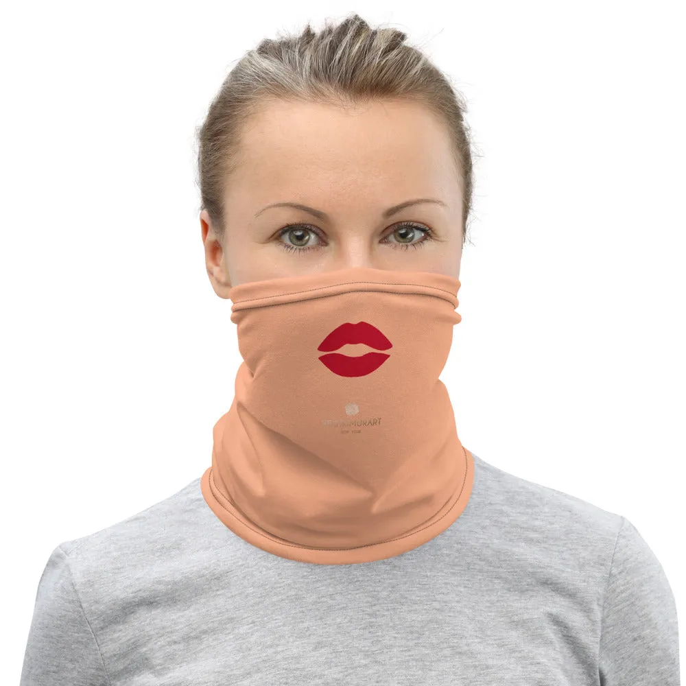 Classic Red Lips Neck Gaiter, Funny Face Mask Coverings For Men or Women-Made in USA/EU