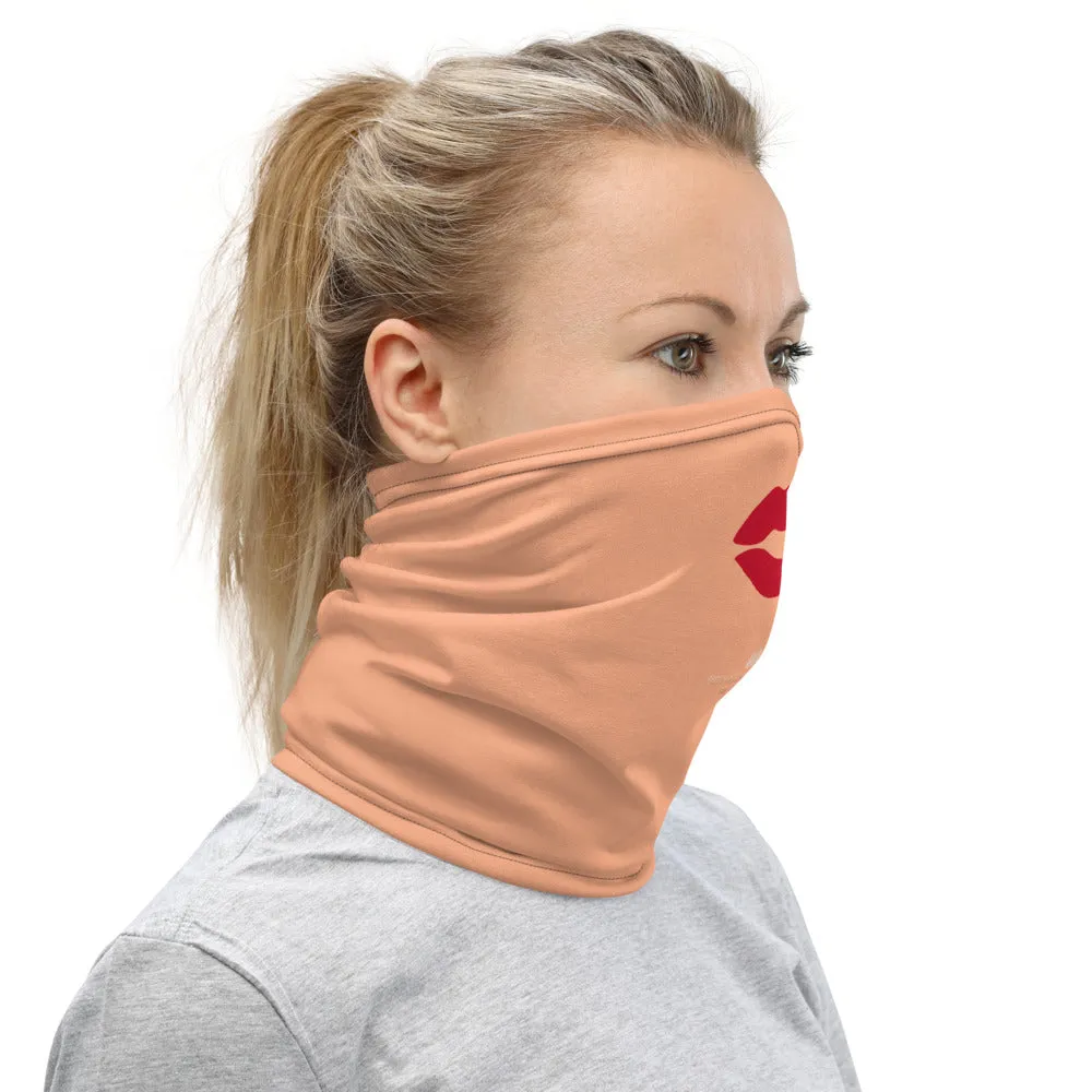 Classic Red Lips Neck Gaiter, Funny Face Mask Coverings For Men or Women-Made in USA/EU