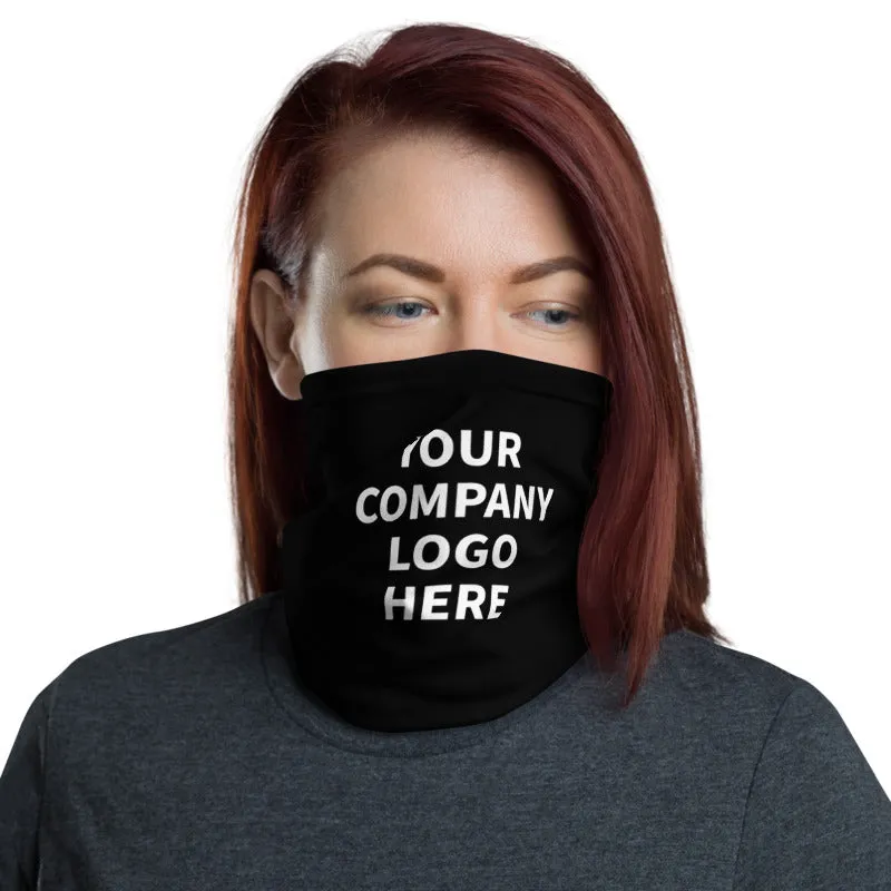 Company Logo Personalized Face Mask, Washable Custom Image Neck Gaiter Face Shield