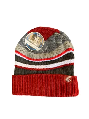 Crimson, Gray, & Brown WSU Cougars Knit Beanie