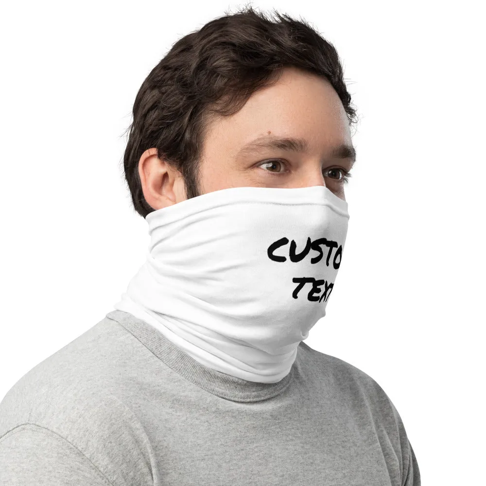 Custom Text Face Mask, Personalized Face Shield Unisex Neck Gaiter For Men or Women